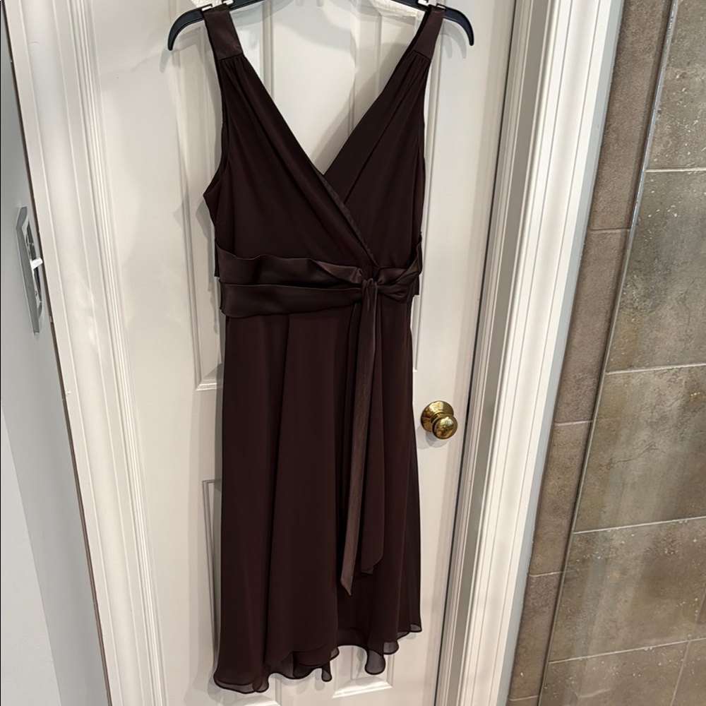 Elegant Chocolate Sleeveless Dress